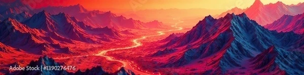 Fototapeta Retro grainy topographical abstract heatmap in vibrant colors with vintage feel,  heatmap,  background