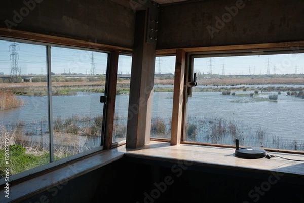 Obraz view from the window of birdwatch hide