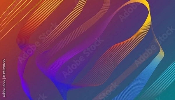 Fototapeta Abstract gradient waveforms