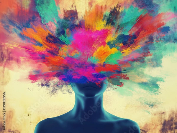 Obraz Colorful mind explosion: abstract art depicting imagination and creativity