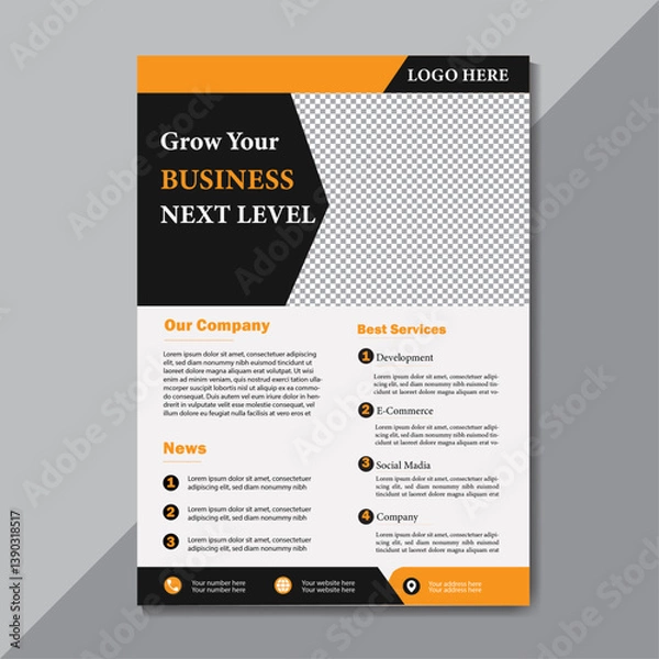 Fototapeta Creative modern design corporate  and simple clean template vector design with black and beige. 
