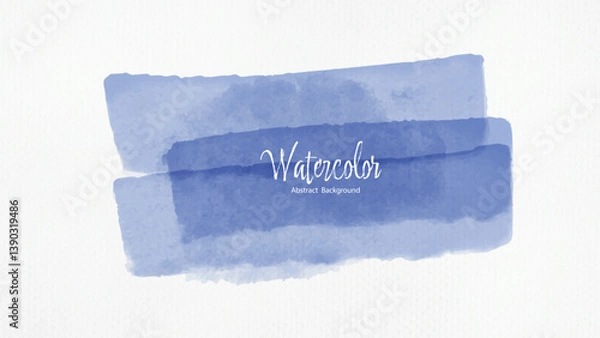 Obraz Blue watercolor brush strokes on textured paper background vector.