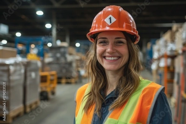 Fototapeta Smiling portrait of female warehouse managers