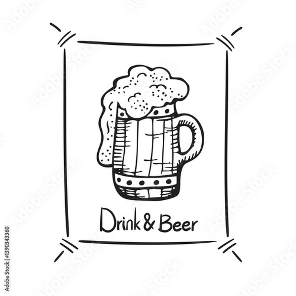 Obraz Drink Beer Logo Drawing Vector