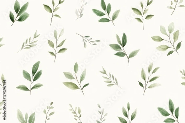 Fototapeta Delicate leaf patterns create serene backdrop, showcasing natura