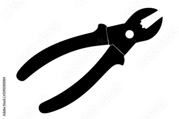 Obraz Cable Cutter black silhouette vector illustration isolated on a transparent background
