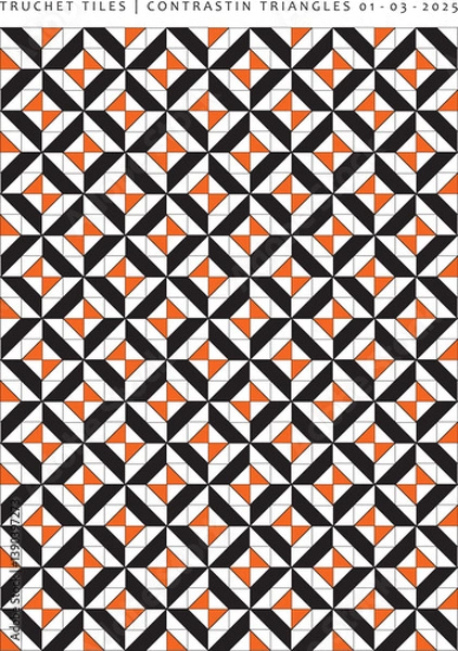 Obraz Truchet Tiles Contrasting Triangles Pattern