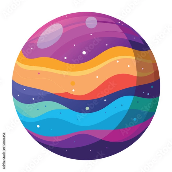 Fototapeta colorful-planet-galaxy-on-white-background