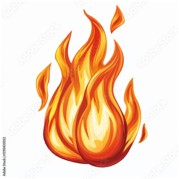 Obraz Red Flame Energy Burst - Editable Vector Graphic