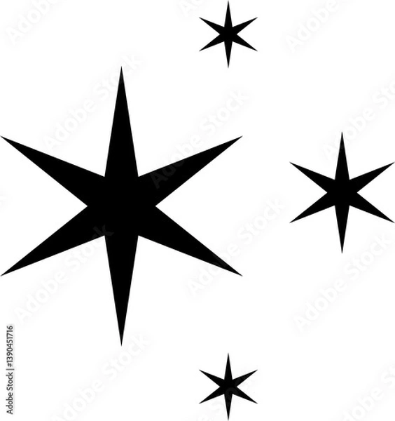 Fototapeta Star icon. Twinkling stars. Sparkles, shining burst. Christmas or New Year vector symbols.