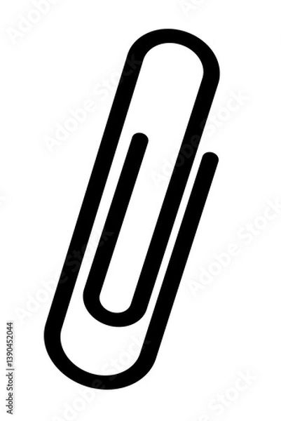 Obraz Office stationery paperclip for apps, web design. Simple vector icon