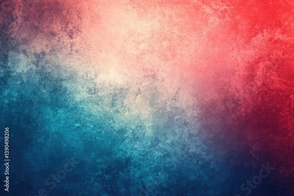 Fototapeta Abstract watercolor painting with a blend of blue white and red colors creating a soft texture