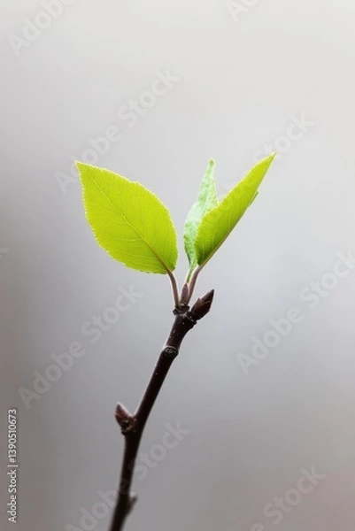 Fototapeta Regenerative Agriculture Insights Minimalist Macro of Vibrant Apple Tree Bud Emerging - Sustainable Growth Visualization for Eco-Conscious Orchard Innovation