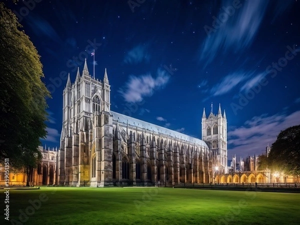 Obraz Westminster Abbey Illuminated at Night