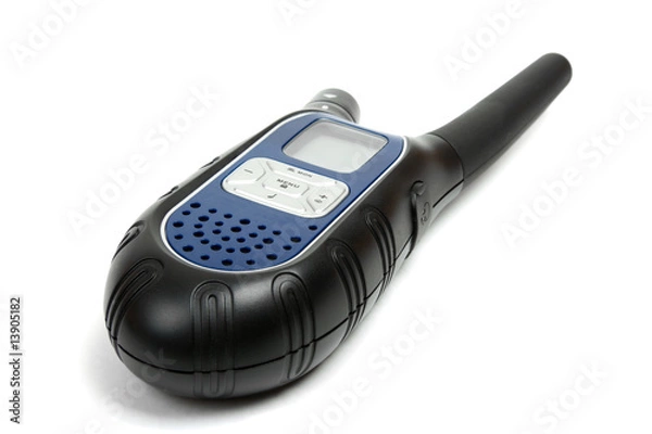 Fototapeta A long-range walkie talkie with soft shadow on a white backgroun
