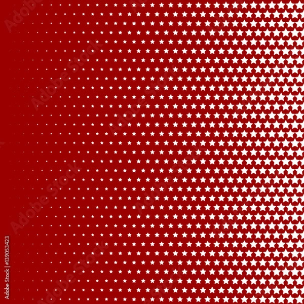 Fototapeta Halftone pattern background, star shapes, vintage or retro graphic with place for your text. Halftone digital effect with red color.