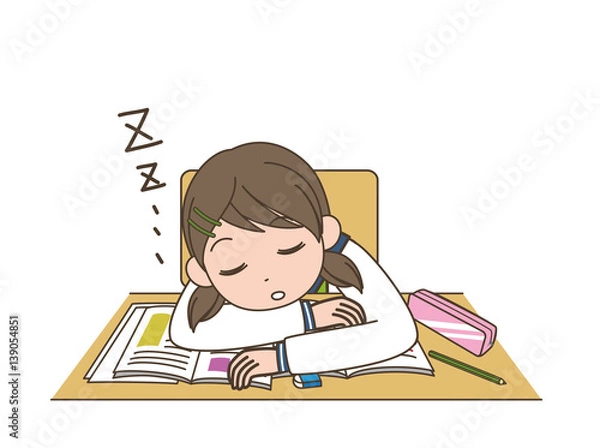 Obraz 居眠りをする女生徒