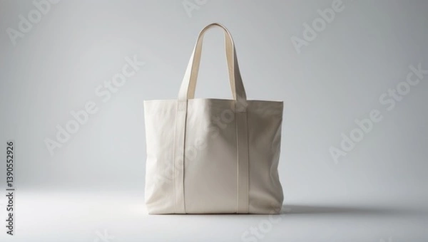 Fototapeta Tote bag shopping sack mockup blank design isolated on a backdrop.
