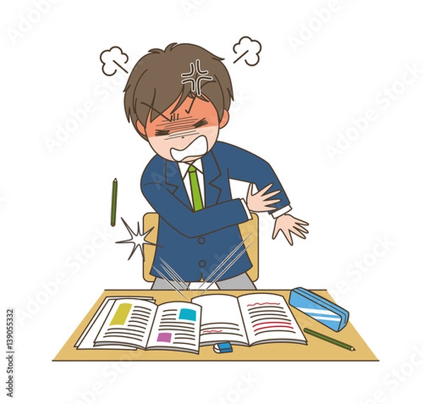 Obraz 激怒する男子生徒