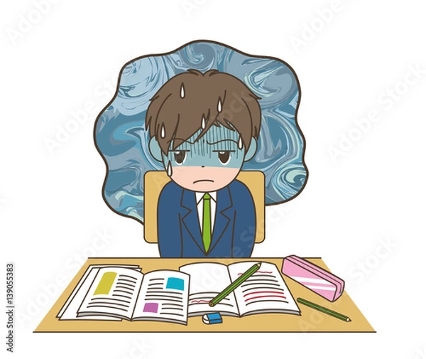 Obraz 落ち込む男子生徒