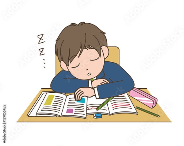 Obraz 居眠りをする男子生徒