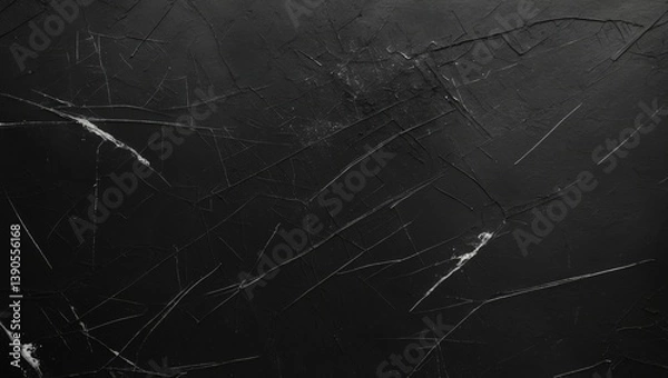 Fototapeta White dust and scratches on dark surface - layer for photo editing. Horizontal image.