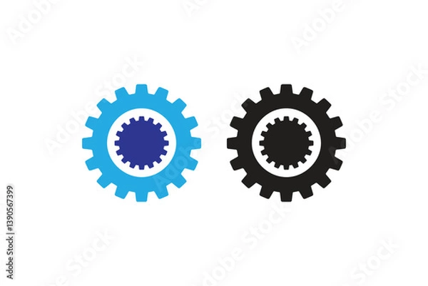 Fototapeta simple Gear silhouette icon vector isolated in white background