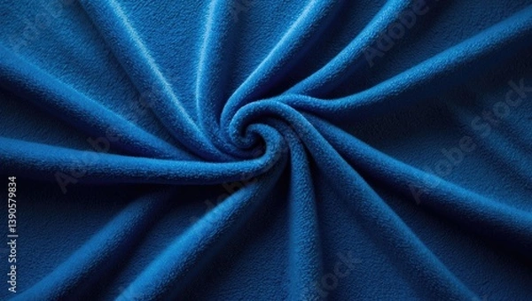 Obraz Surface blue microfiber carpet mat texture. Blue seamless carpet texture observed from above as a texture background.