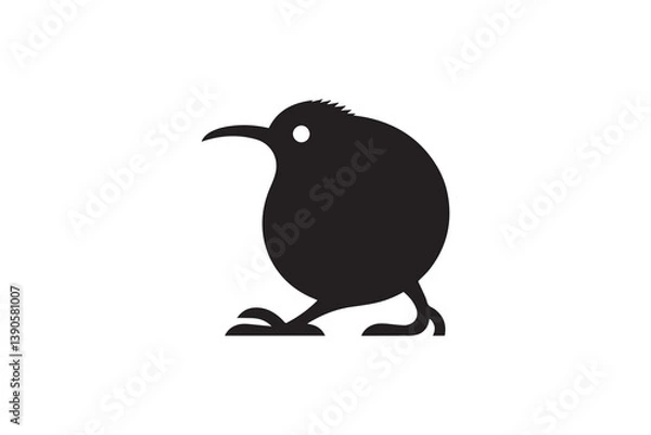 Obraz simple Kiwi bird silhouette icon vector isolated in white background