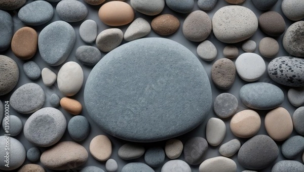 Fototapeta Smooth round pebbles texture background abstract