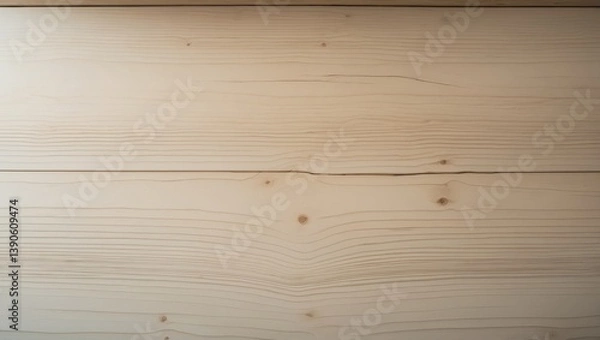 Obraz Wood desk backdrop, texture of light wooden tabletop with crack. Isolated timber or plywood featuring natural color, grain, and pattern. Overhead view of desk for backdrop or wallpaper.