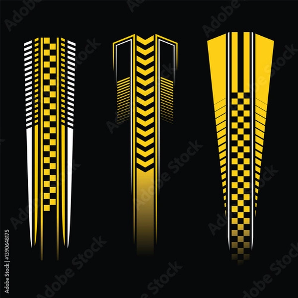 Fototapeta Angled yellow checkered patterns vertical