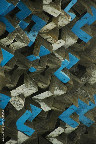 Fototapeta concrete breakwaters on the shore