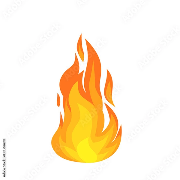Obraz vector illustration of  burning bonfire  on white background