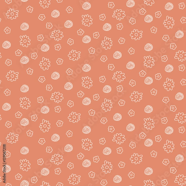Fototapeta Cute seamless pattern with flowers