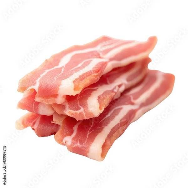 Fototapeta Stack of Raw Bacon Slices