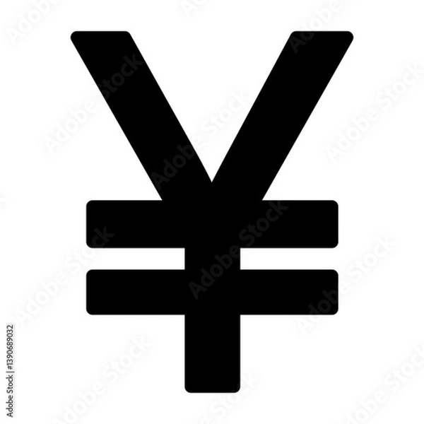 Fototapeta Yen Symbol Solid Solid Icon