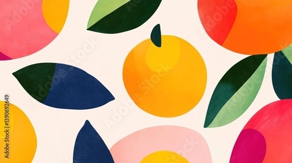 Obraz Vibrant abstract fruit design on colorful background