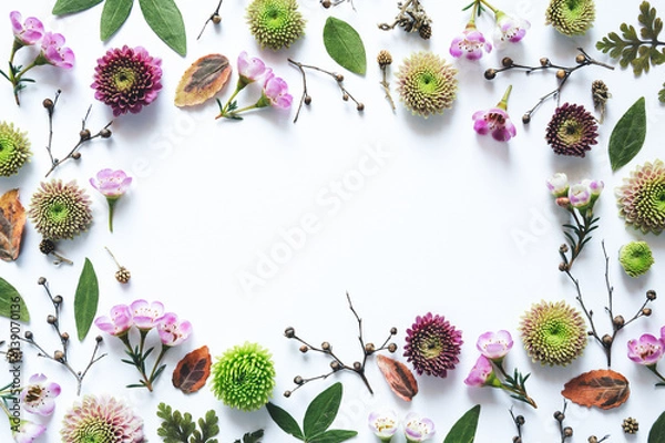 Obraz Floral Frame On White Background