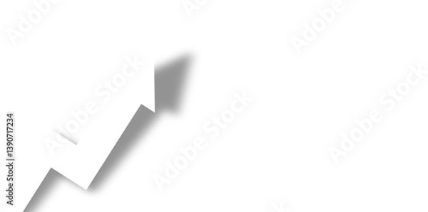 Fototapeta Business development and growth concept with white paper arrow on transparent or white background