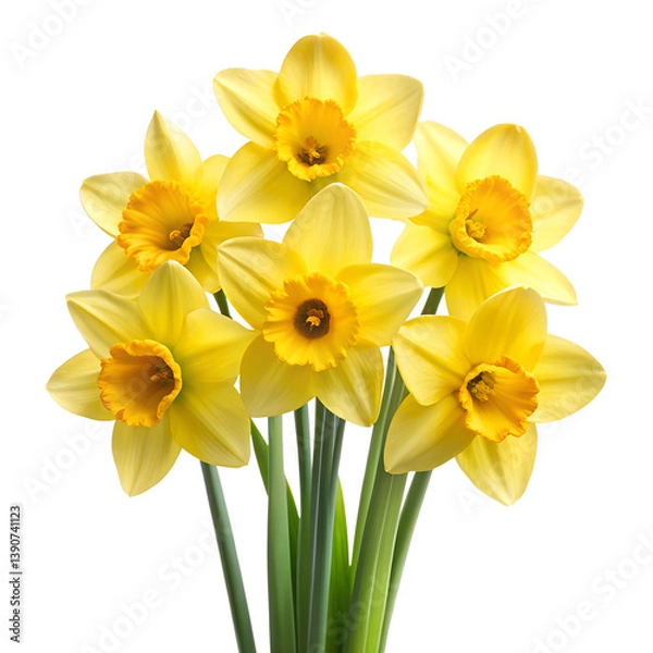 Fototapeta daffodils isolated on white background