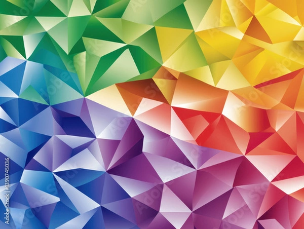 Obraz Rainbow Geometric Polygonal Abstract Background