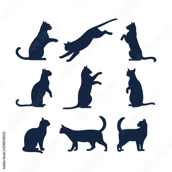 Fototapeta Cat silhouette bundle vector design