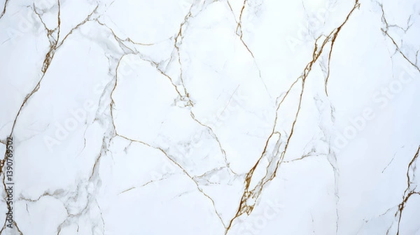 Fototapeta White Marble Texture with Golden Veins and Speckled Accents for Background Design