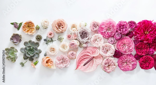 Obraz Flower background on white paper