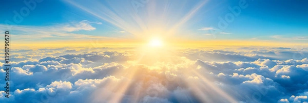 Fototapeta Sunbeams Illuminate Heavenly Cloudscape