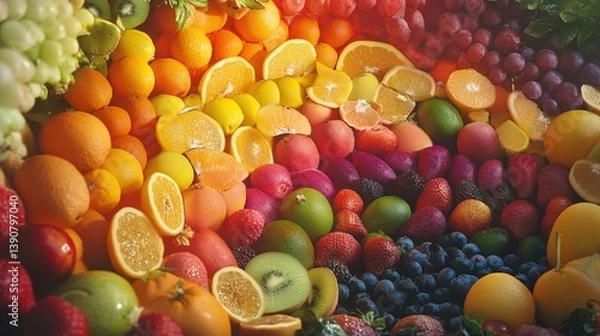 Fototapeta Colorful array of fresh fruits (2)