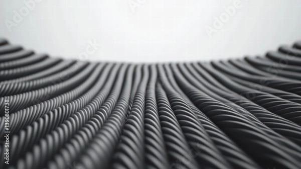 Fototapeta Intricate Wires in Focus: A captivating display of industrial design, with rows of tightly coiled wires creating a rhythmic, textured pattern.