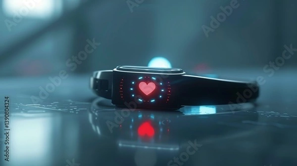 Fototapeta Sleek Modern Smartwatch with Curved Display and Colorful App Interface
