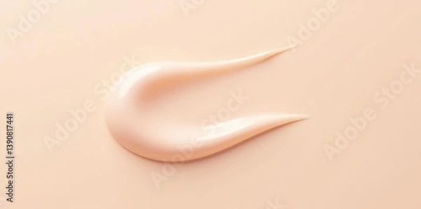 Fototapeta Smooth texture gel serum with a glossy finish on a neutral beige background,  close-up,  wellness